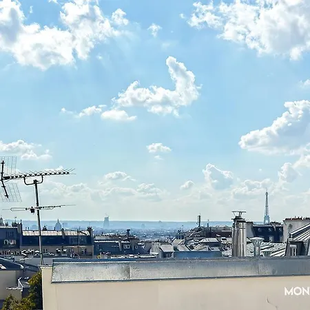 Montmartre Vue Sur Les Toits De Et La Tour Eiffel
